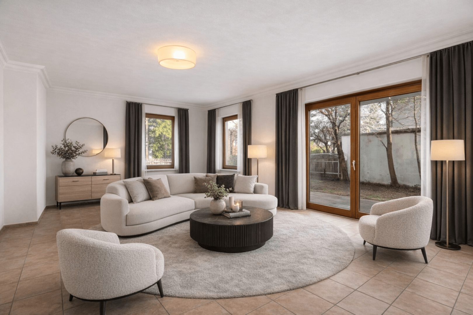 Wohnzimmer KI Visualisierung