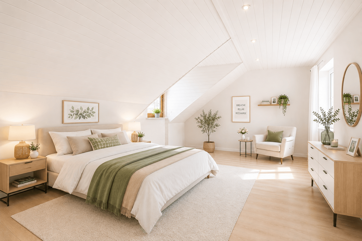 Dachgeschoss Schlafzimmer - KI Visualisierung