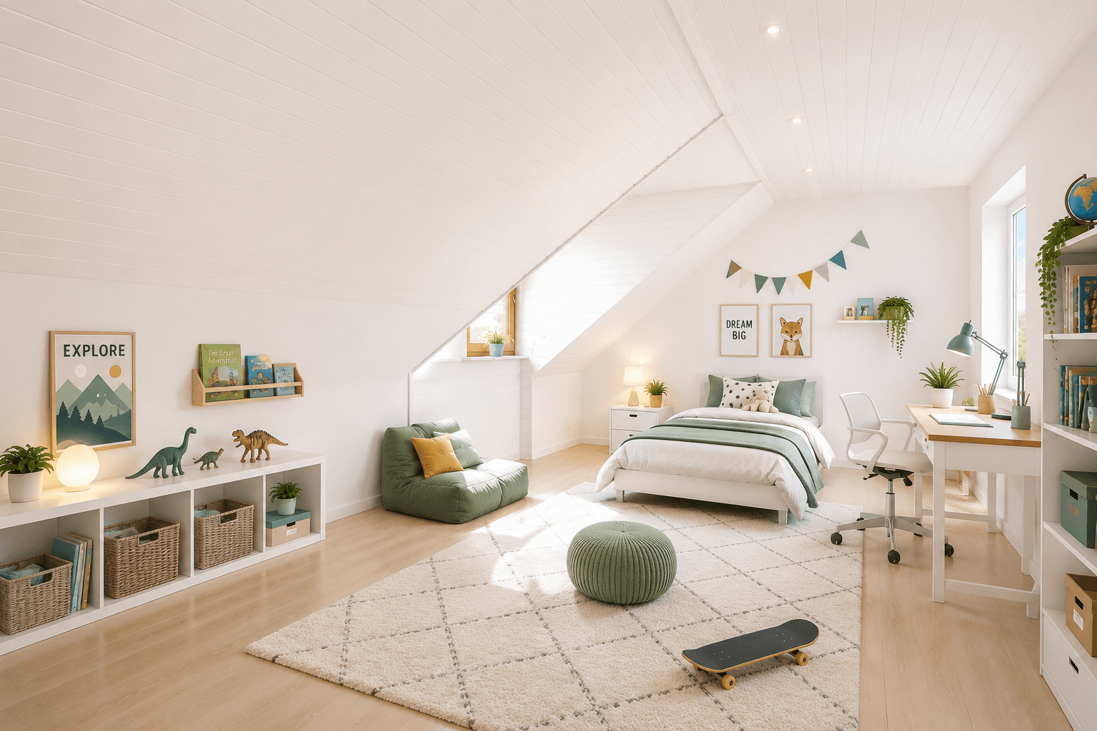 Dachgeschoss Jugendzimmer - KI Visualisierung