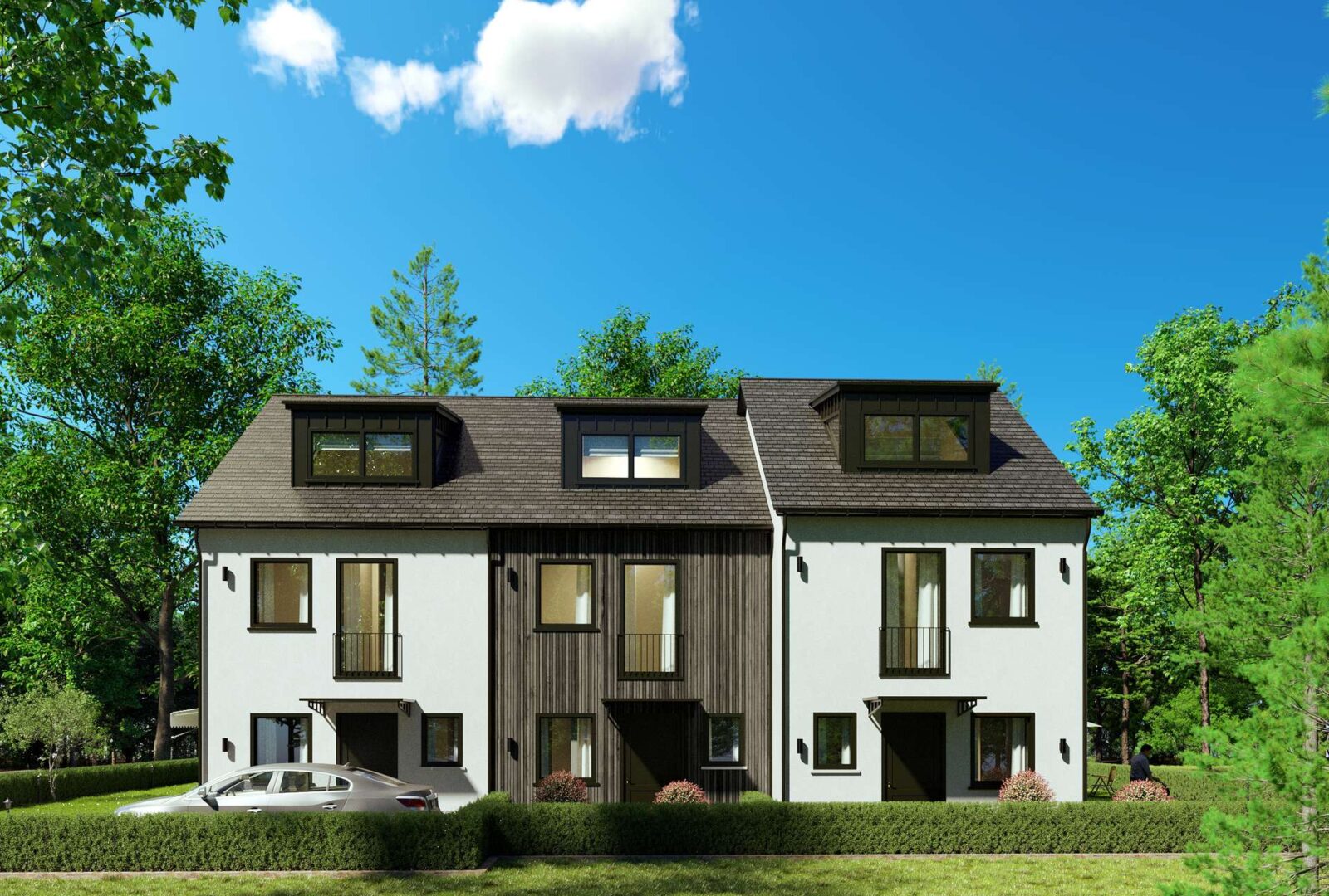 Nord Ansicht Beispiel braune Fassade
